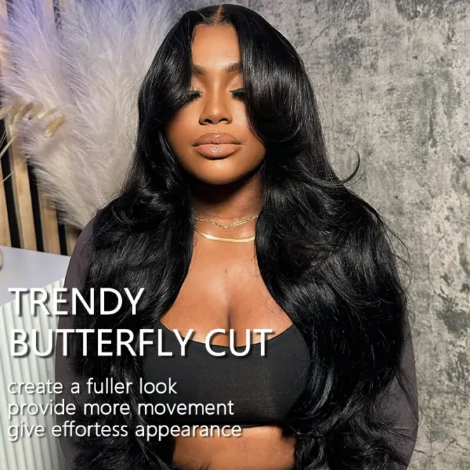 Butterfly Layer Cut Loose Body Wave U Part Human Hair Wig Thick & Soft for Women