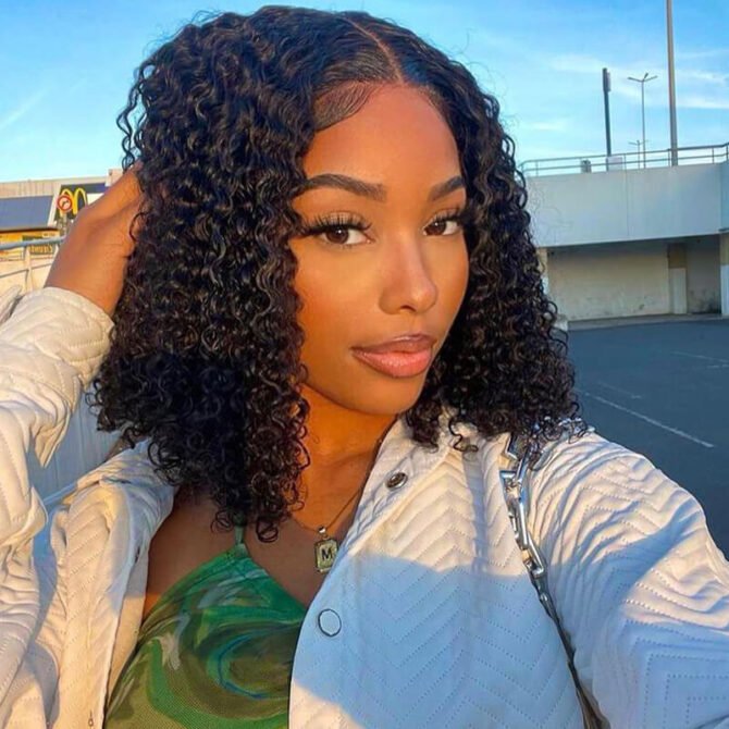 Short Curly Bob 6x5 Plus Lace Wear Go Glueless Air Cap Wig 100% Human Hair