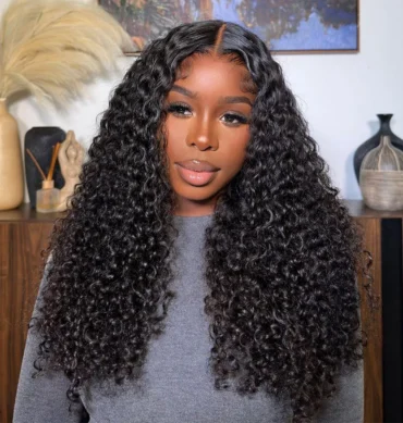 Curly Human Hair Wear Go Glueless 6x5 Lace Closure Wig Pre-Cut Lace 180% Density
