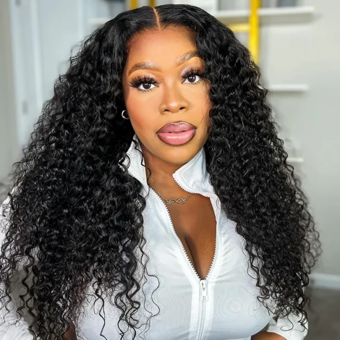 Deep Wave 9x6 PartingMax Lace Human Hair MCap Glueless Wig Pre Bleached Knots