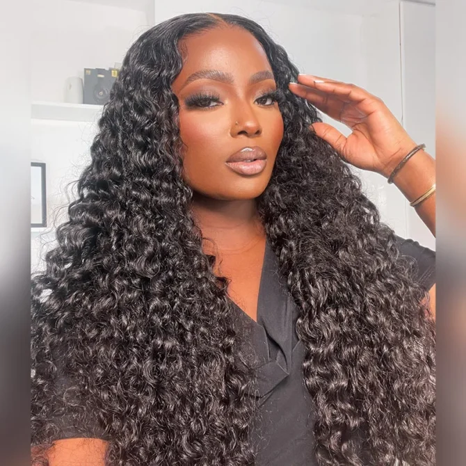 Deep Wave 9x6 PartingMax Lace Human Hair MCap Glueless Wig Pre Bleached Knots