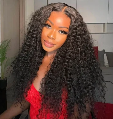 Deep Wave 6x5 13x4 HD Lace Frontal Human Hair Wigs Pre Plucked Curly Wig 200% Density