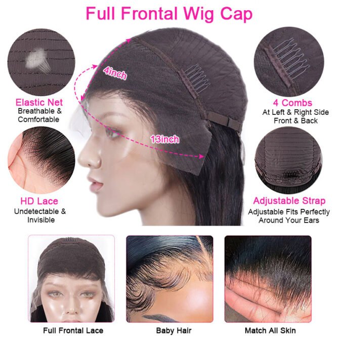 Flash Sale 99J Burgundy with Red Highlight Straight Hair Glueless 13x4 HD Lace Frontal Wig Piano Color Unit