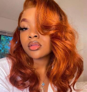 Ginger Orange Color New Body Wave Short 13x4 HD Lace Front Human Hair Wig Beautiful Barrel Curls