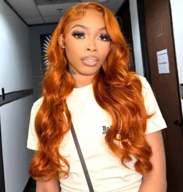 Ginger Orange Color 13x4 HD Lace Front Wig Body Wave Human Hair Wigs 180% Density