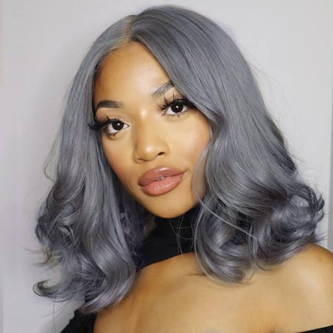Colorful Straight Bob 13x4 Lace Front Wig Blue Orange Pink Green Grey Yellow Color