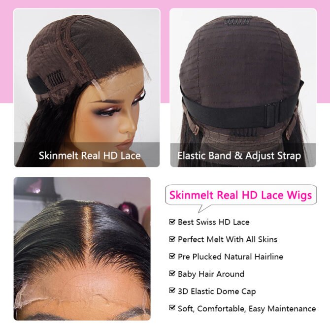 Loose Deep 5x5 Invisible HD Lace Closure Glueless Human Hair Wig Pre Plucked & Bleached