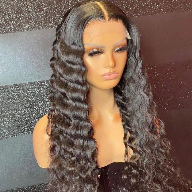 Loose Deep 5x5 Invisible HD Lace Closure Glueless Human Hair Wig Pre Plucked & Bleached