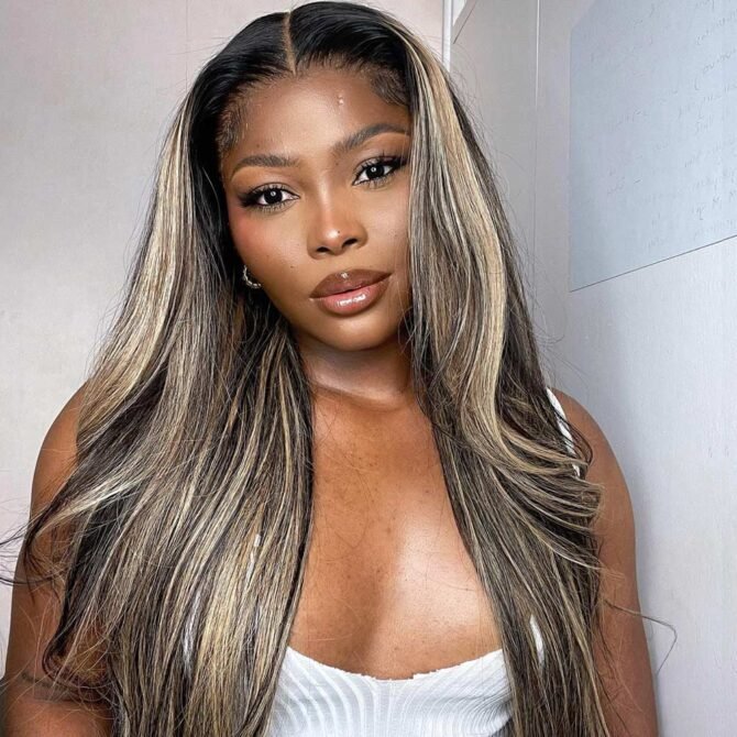 Balayage Highlight Straight Hair 6x5 Glueless 13x4 HD Lace Full Frontal Wig 100% Human Hair