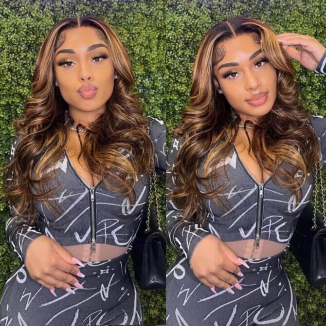 4/27 Highlight Honey Blonde Color Body Wave 6x5 Wear Go 13x4 HD Glueless Lace Frontal Wig