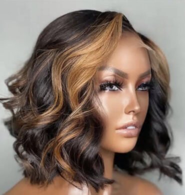 Short Loose Wave Bob Human Hair Wig 6x5 HD Pre-Cut Lace Glueless Blonde Highlight Color Bleached Knots