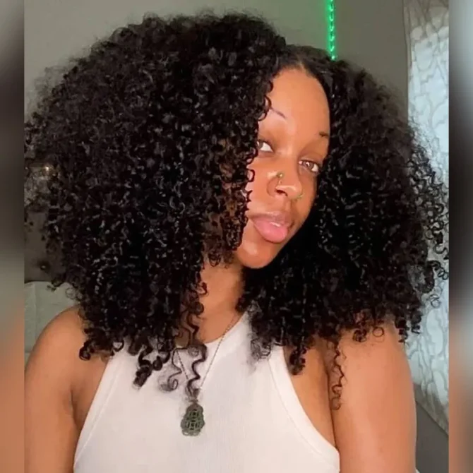 Kinky Curly Wear Go Glueless Wigs 6x5 HD Lace Human Hair Wigs Pre Bleacked Knots Plucked Hairline