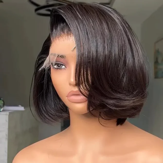 Limited Design | Layered Cut Glueless 6x5 Closure Lace Bob Wig Side Part Wear & Go 200% Density
