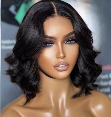 Pre Bleached Knots Short Loose Body 6x5 HD Lace Glueless Bob Wig Layer Wavy Wave Human Hair