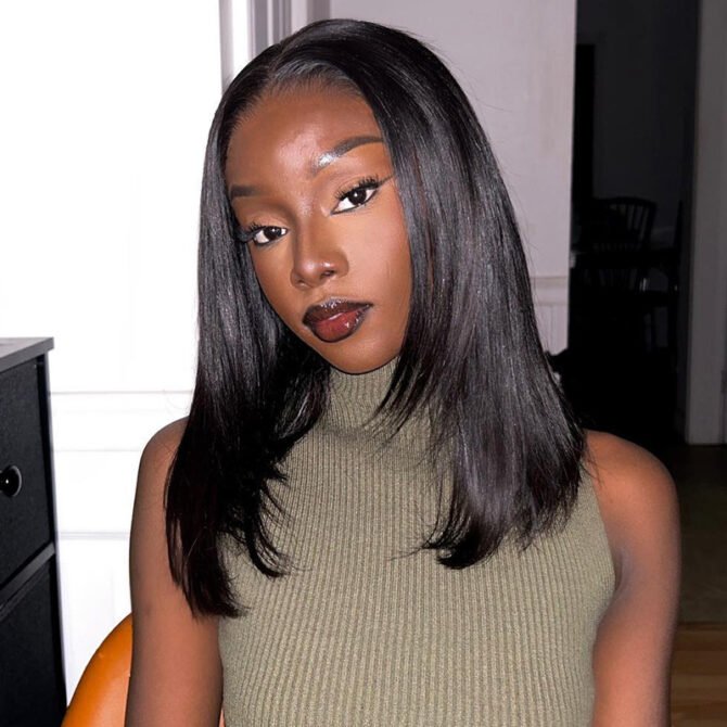 Air Cap | Trendy Layered Cut Straight Hair Pre-plucked Wear Go Glueless HD Lace Wig 100% Human Hair
