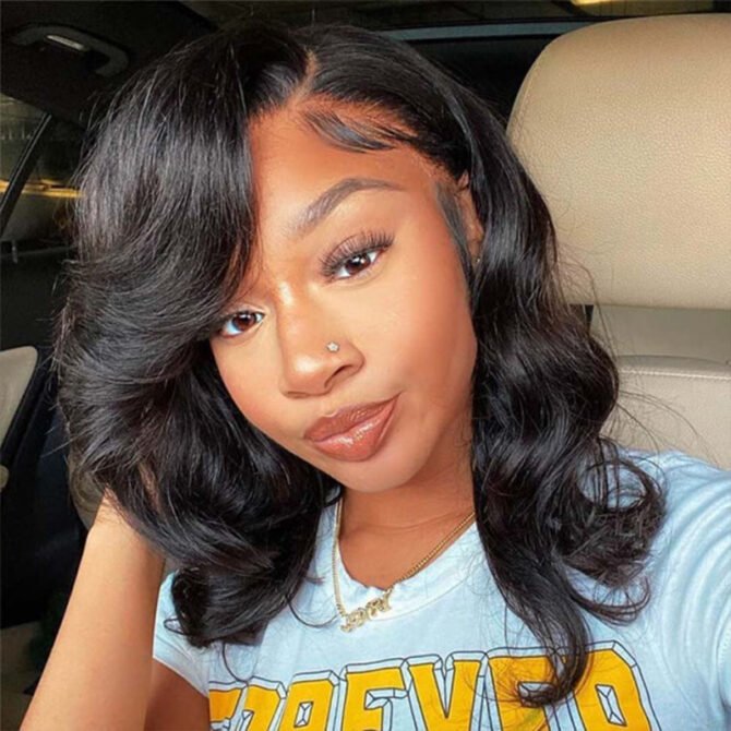 Trendy Short Loose Curl Side Part Human Hair Wig Minimalist Pre Cut HD Lace Glueless Wig