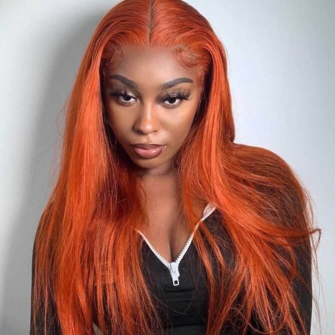 Colorful Straight Hair 13x4 Lace Frontal Wig Blue Orange Pink Green Grey Yellow Color 180 Density