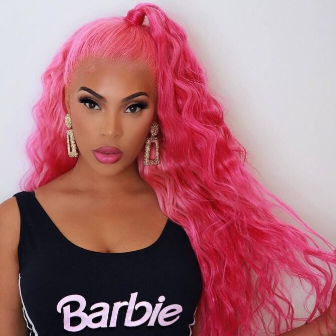 Colorful Body Wave 13x4 Lace Frontal Wig 100% Human Hair Blue Orange Pink Green Grey Yellow Color