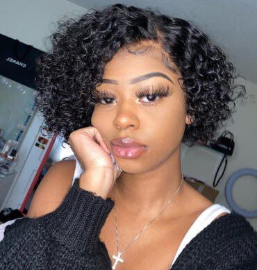 Short Curly Pixie Cut Bob Glueless 13x4 Lace Front Wigs Brazilian Cute Curly Human Hair 180% Density