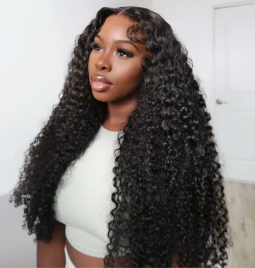Curly Human Hair 5x5 13x4 HD Lace Front Wig Pre Plucked For Black Women 180% Density