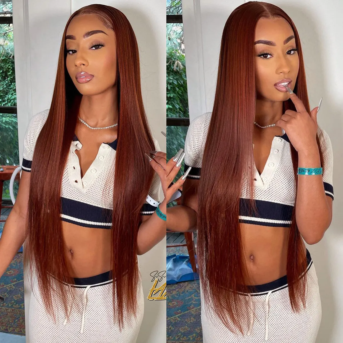 Wear Go Reddish Brown Color Straight/Body Wave 6x5 Pre Cut HD Glueless Lace Human Hair Wig