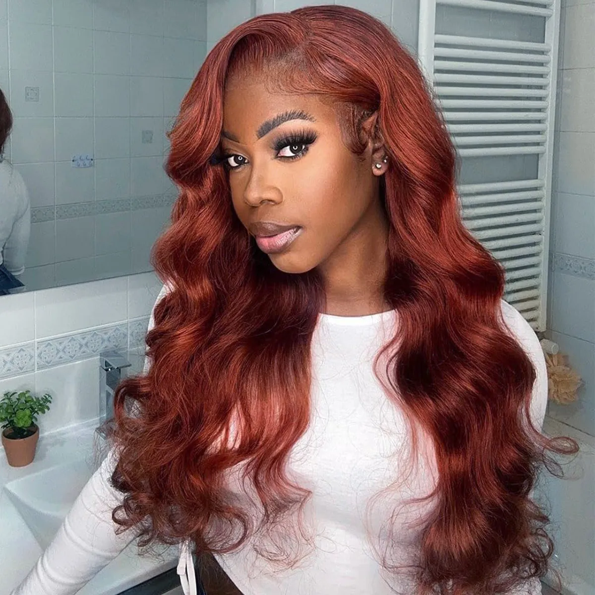 Wear Go Reddish Brown Color Straight/Body Wave 6x5 Pre Cut HD Glueless Lace Human Hair Wig