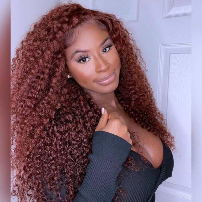 Wear Go Reddish Brown Color Deep Wave 6x5 Pre-Cut HD Lace Glueless Human Hair Wig