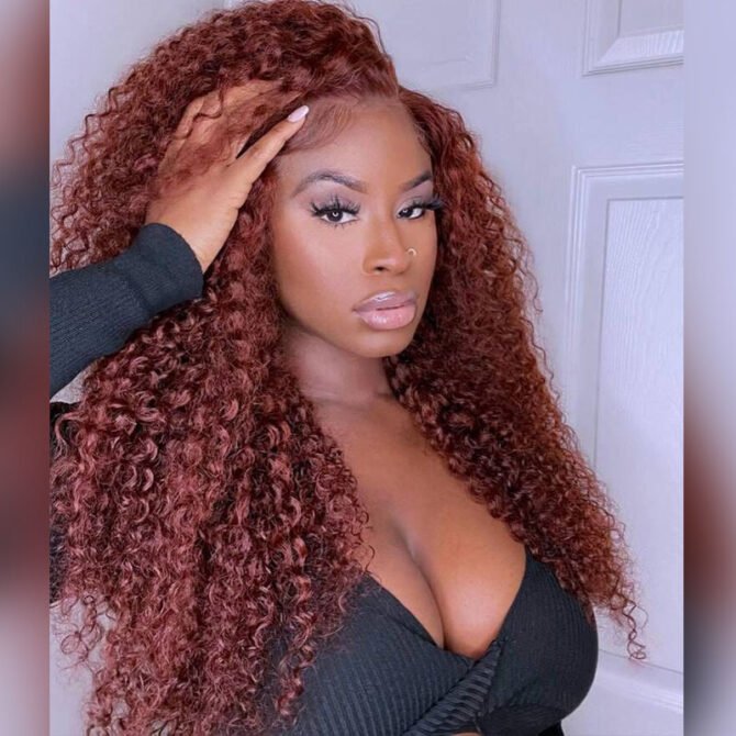 Wear Go Reddish Brown Color Deep Wave 6x5 Pre-Cut HD Lace Glueless Human Hair Wig