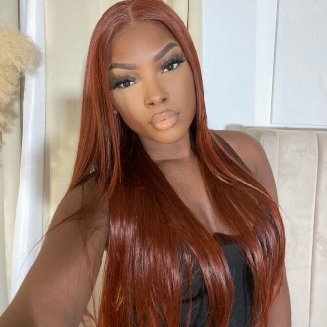 Reddish Brown 6x5 Pre-Cut HD Lace Straight/Body Wave Wear Go Glueless Closure Wig 180% Density