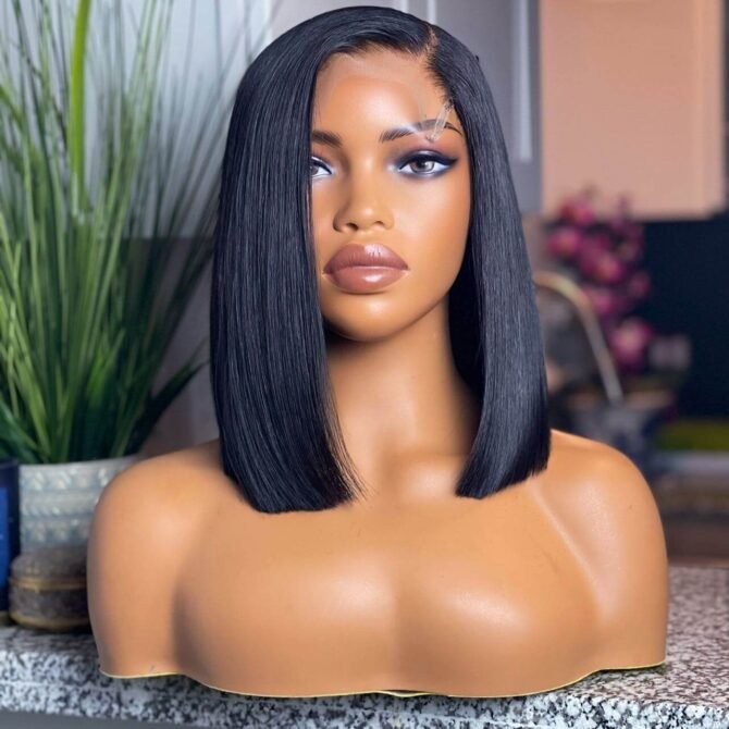 Short Bob Wig Straight Hair 150% Density 13x4 Glueless Lace Front Bob Wig