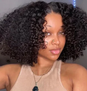 Kinky Curly Short Glueless 6x5 HD Lace Closure Bob Human Hair Wigs Pre Cut Lace Plucked Hairline
