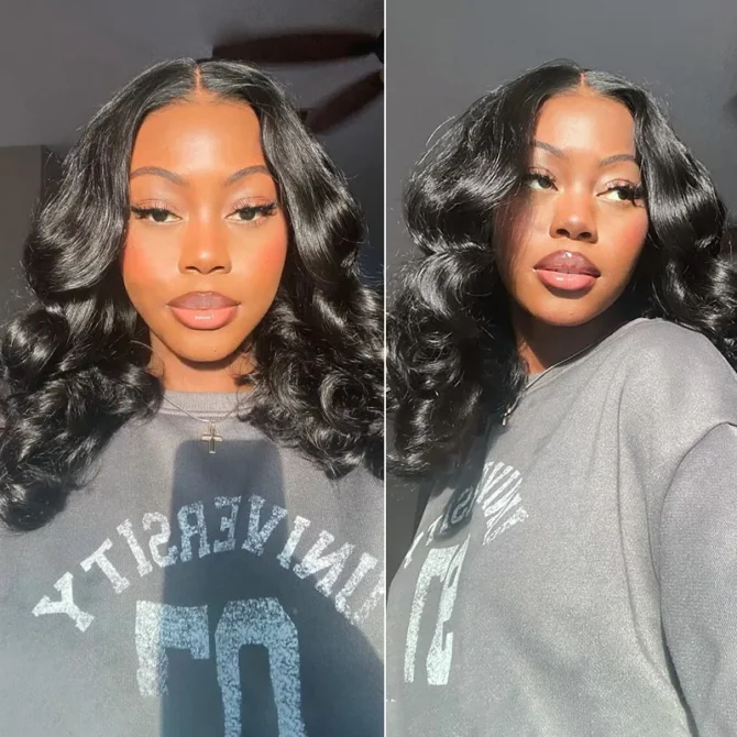 Wear Go Short Loose Wave 6x5 Lace Wig Barrel Curls Glueless Wig Pre Cut Lace 180% Density