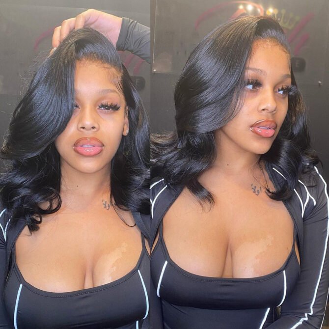 Short Wavy Wave Bob Wigs 6x5 Wear Go Glueless Lace Front Human Hair Wigs For Black Women