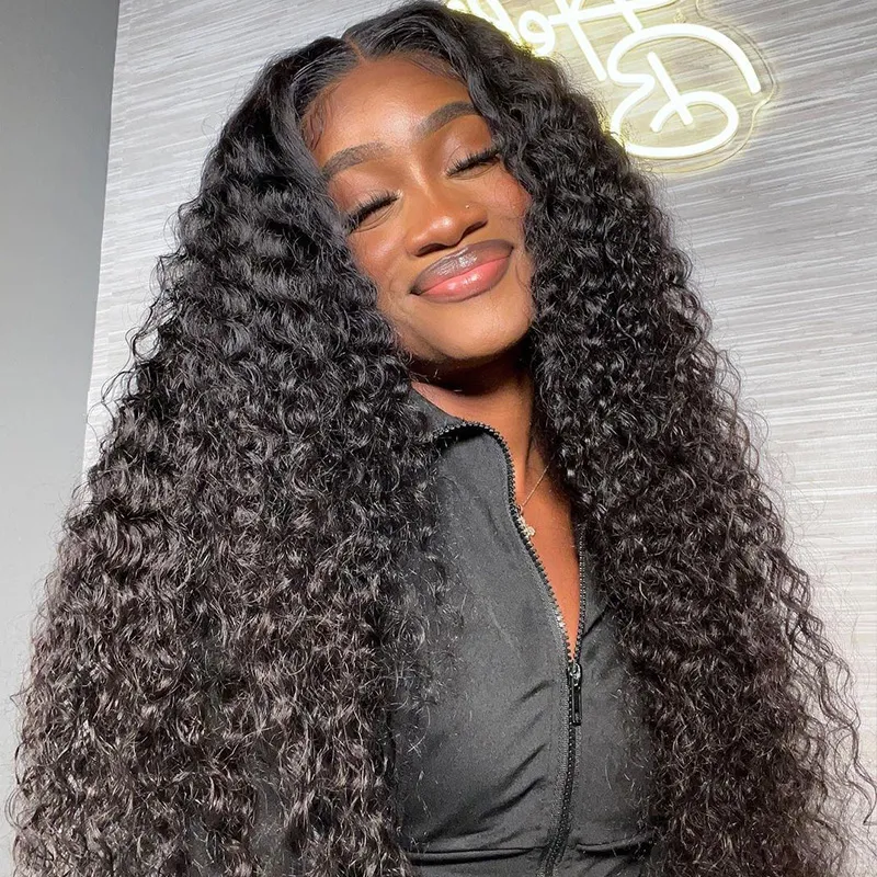 Deep Wave Wear Go Glueless Human Hair 6x5 Lace Silk Base Cap Wig Pre-Cut Lace Bleached Knots