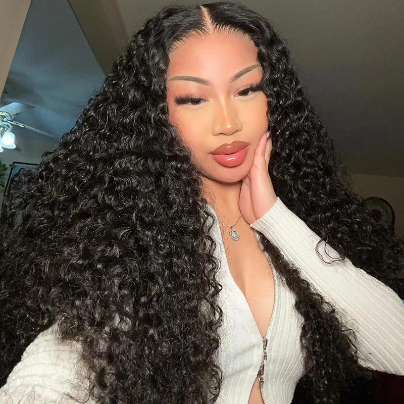 Deep Wave Wear Go Glueless Human Hair 6x5 Lace Silk Base Cap Wig Pre-Cut Lace Bleached Knots