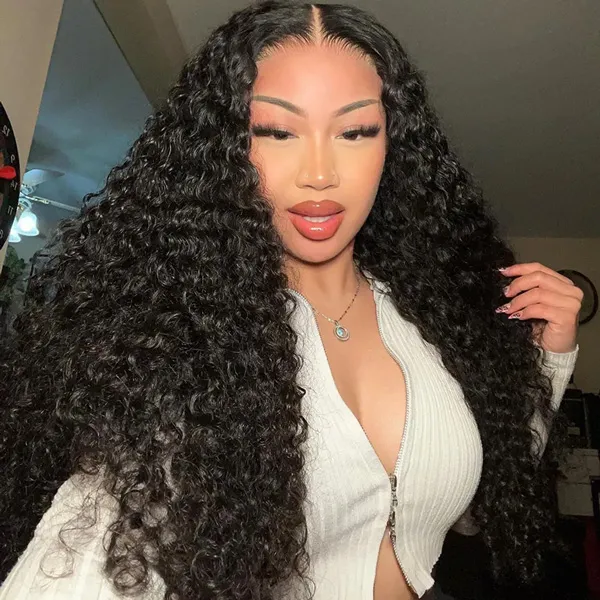 Deep Wave Wear Go Glueless Human Hair 6x5 Lace Silk Base Cap Wig Pre-Cut Lace Bleached Knots