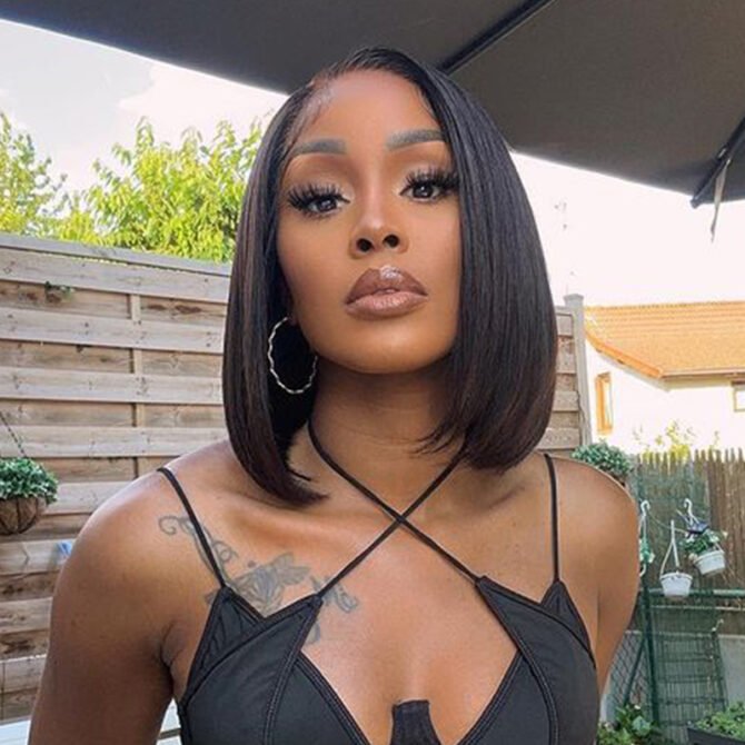Pre Bleached Knots Short Straight Human Hair Bob 6x5 HD Pre-Cut Lace Glueless Wig