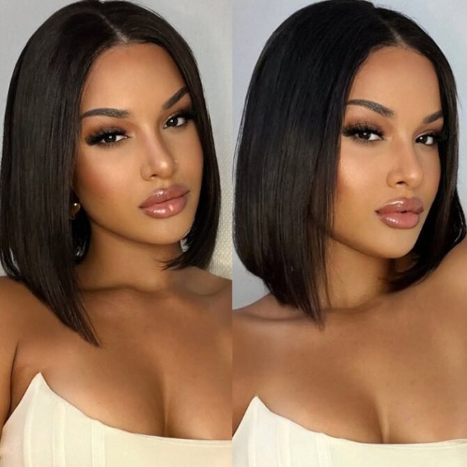 Short Bob Wig Straight Hair 150% Density 13x4 Glueless Lace Front Bob Wig