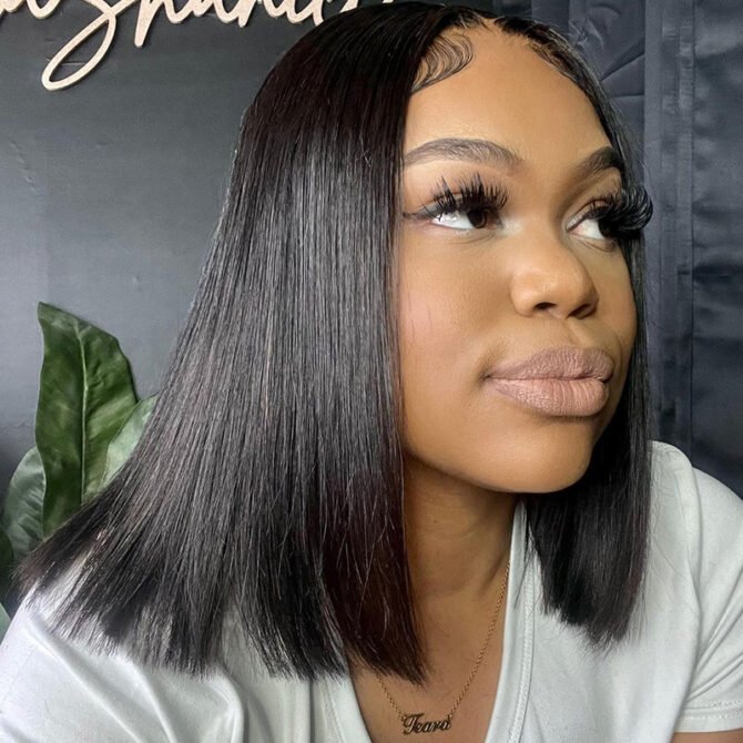 Wear Go Straight Bob Wig Pre-Cut 6x5 HD Lace Closure Wig Glueless Bleached Knots