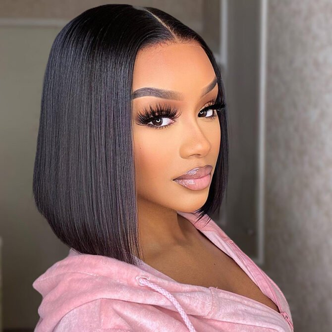 Wear Go Straight Bob Wig Pre-Cut 6x5 HD Lace Closure Wig Glueless Bleached Knots