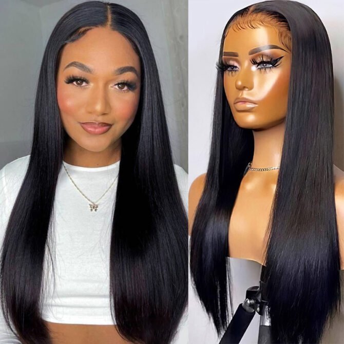 Straight Human Hair Wear Go Glueless 6x5 Pre Cut HD Lace Closure Wig Bleached Knots