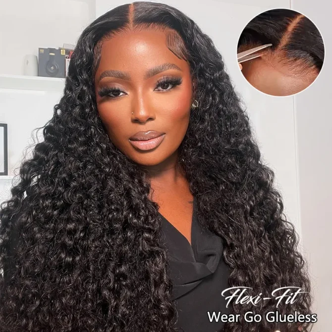Flexi-Fit Water Wave Glueless Human Hair Wig 6x5 9x6 HD Lace Wear Go Pre Everything Easy Install
