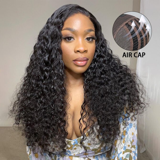 Air Cap | Water Wave Wear Go Glueless Pre Cut HD 6x5 Plus Lace Wig Pre Bleached Knots