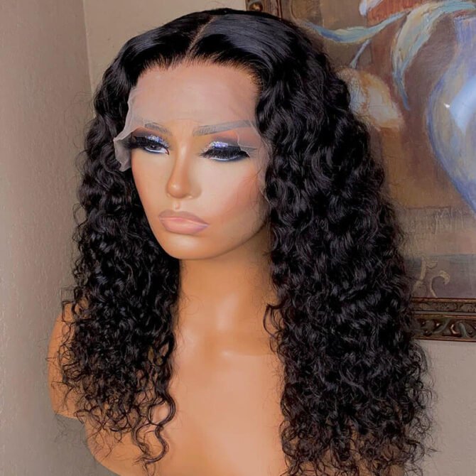 Water Wave Medium Length 13x4 Lace Frontal Wig 200% Density