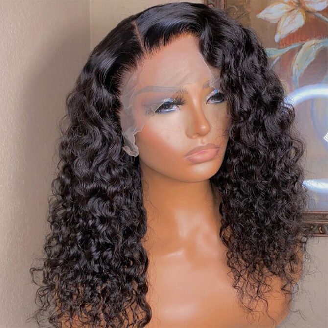 Water Wave Medium Length 13x4 Lace Frontal Wig 200% Density