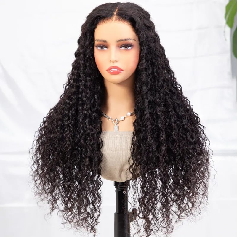 Water Wave 13x6 HD Lace Front Wig Pre Plucked Hairline Bleached Knots Glueless Wig For Women