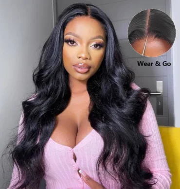 Wear Go Glueless Loose Body Wave 6x5 HD Lace Human Hair Wig Pre Bleached Knots | C-Cap