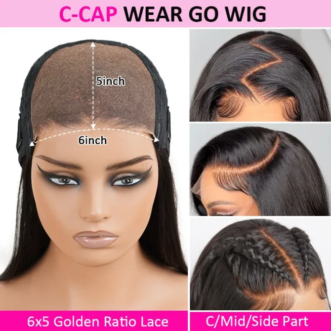 Short Loose Body Wave Glueless 6x5 Lace Wig Bouncy Curls Highlight 4/27 Honey Blonde Color