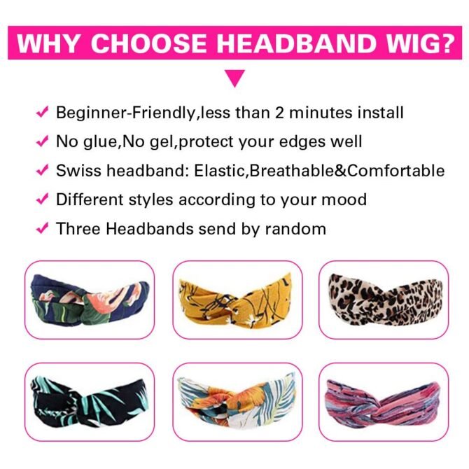 Short Kinky Curly Affordable Headband Wig 100% Human Hair
