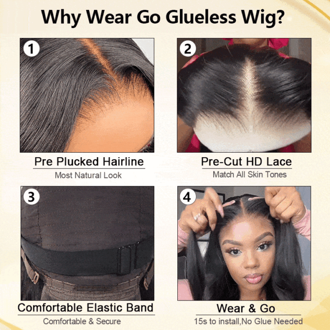 Short Loose Wave Bob Human Hair Wig 6x5 HD Pre-Cut Lace Glueless Blonde Highlight Color Bleached Knots